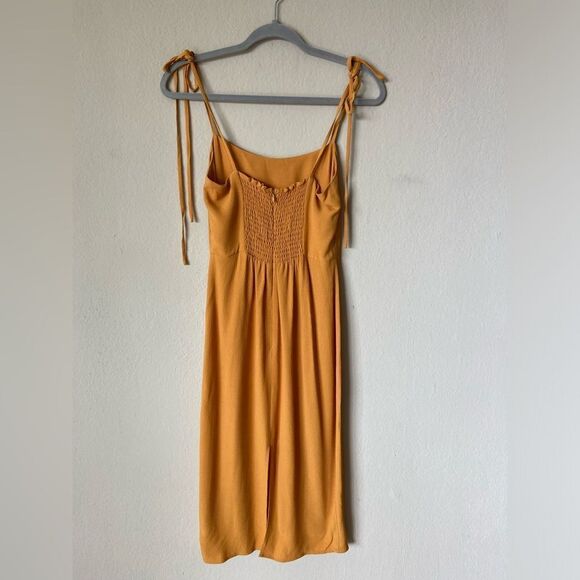 Reformation Jasper Midi Orange Dress Tie Strap Size 4 - Picture 7 of 9